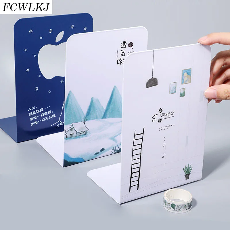 

2021 New 2Pcs Creativity L-shaped Desk Organizer Desktop Book Holder School Stationery Office Accessories Book Stopper