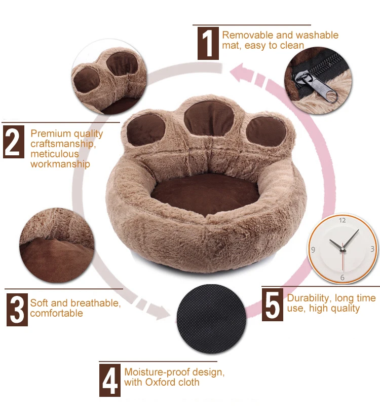 Bear's Paw Pet Dog Cat Bed House Soft Warm Kennel Nest Snuggly Sleep Mat Sofa Teddy Doghouse for Small Puppy Kitten | Дом и сад