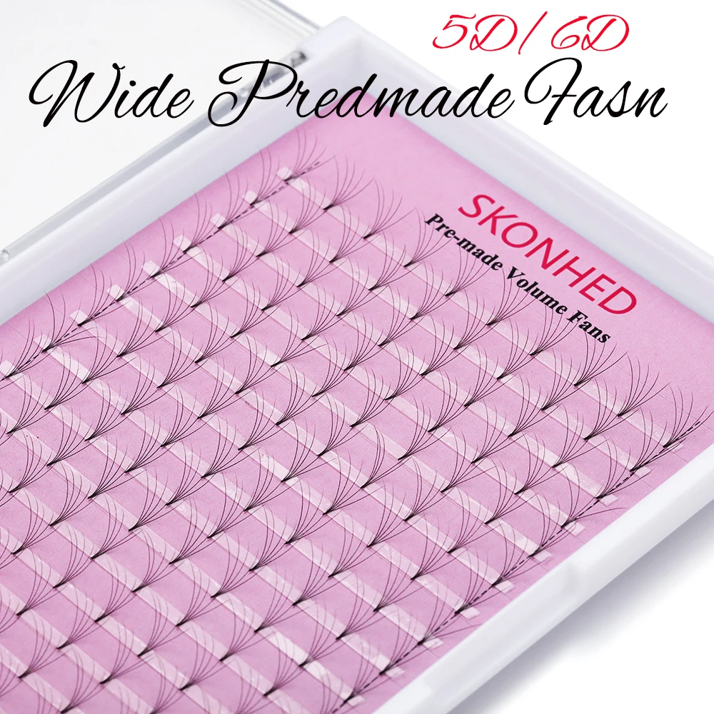 12 рядов готовых широкий вентиляторы объемное наращивание ресниц 5D/6D Толщина 0 07 C/D