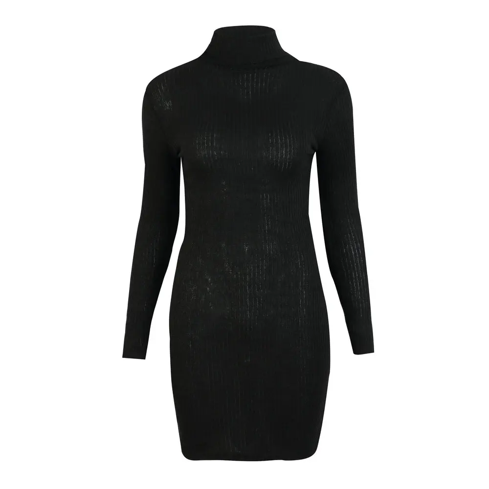 Повседневное черное серое красное элегантное женское платье с высоким воротом