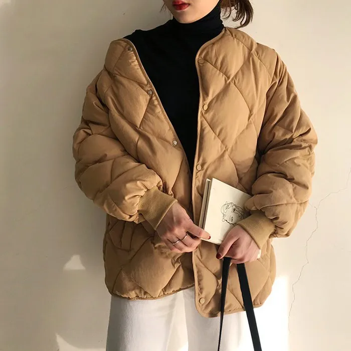 LUZUZI новые зимние модные куртки Женская Повседневная однотонная Верхняя одежда