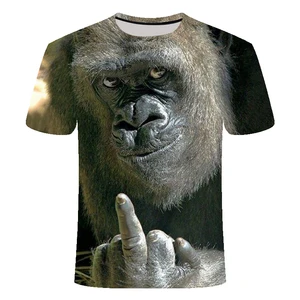 Новинка, мужские футболки, 3D принт с животными, футболка с изображением обезьяны, короткий рукав, Забавный дизайн, повседневные топы, мужские футболки на Хэллоуин, футболка, 6XL