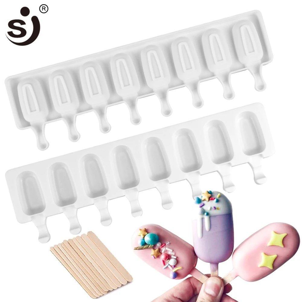 Силиконовая форма для мороженого с палочками 4/8 отверстий|Мороженица
