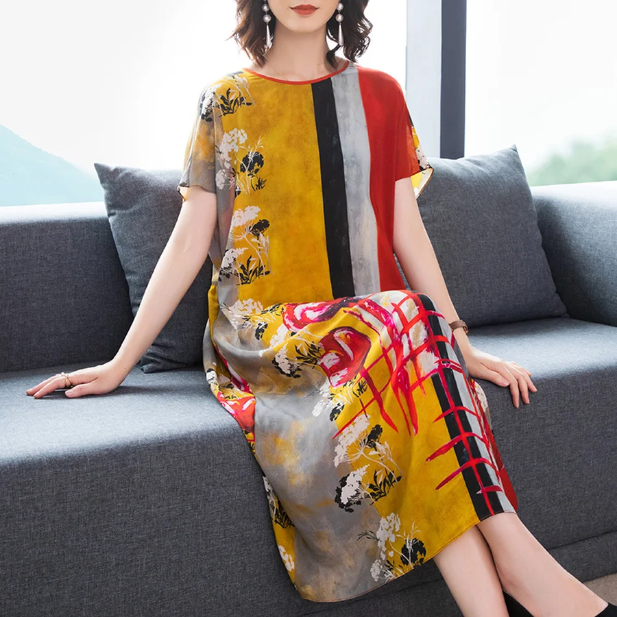 2021 в богемном стиле с принтом шифоновое макси платья Сезон весна лето 4XL размера