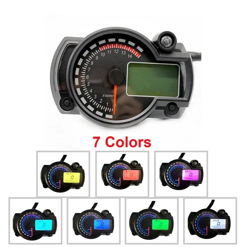 

Motorcycle Digital Speedometer LCD Gauge Speedometer Tachometer Odometer Instrument