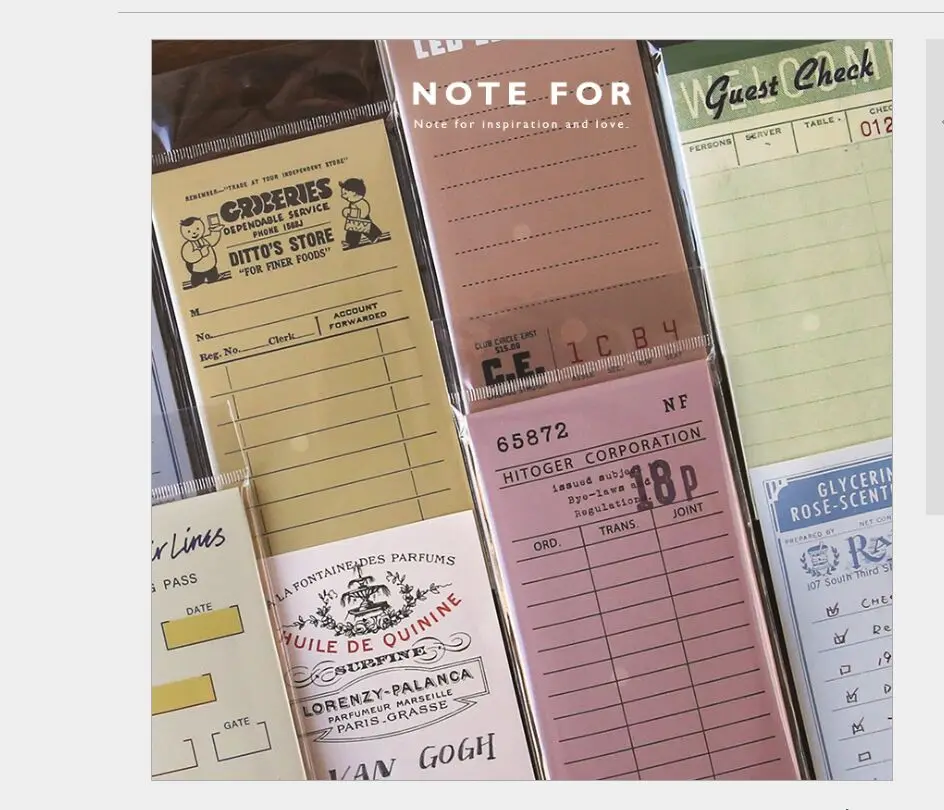 

Vintage travel ticket bill notes daily agenda to do list check list Memo Pad Sticky Notes mini planner Message scratch notebook