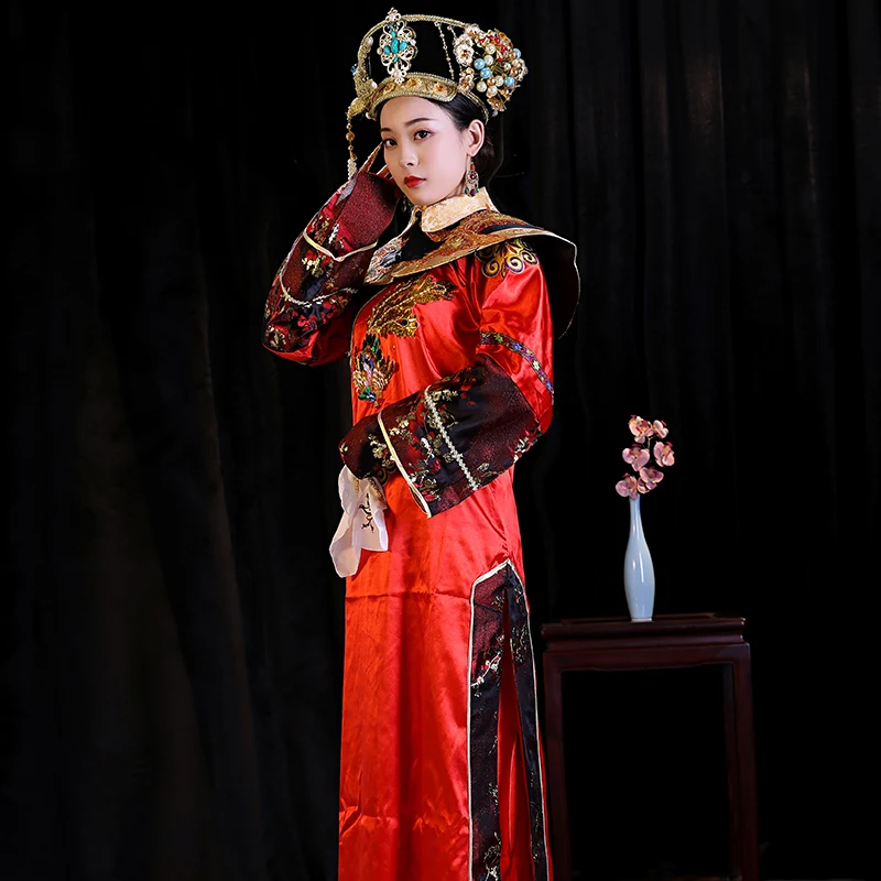 Китайский старинный набор с вышивкой костюм для игры в ТВ маньчжу сценические