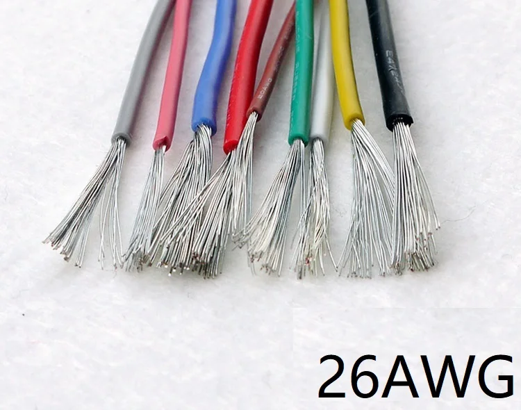 1 м UL3239 гибкий силиконовый провод 26AWG изолированный медный Электрический кабель