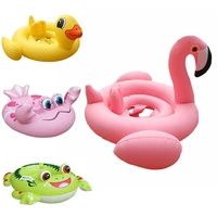 baby swimming ring inflatable flamingo swim ring outdoor beach pool seat float summer water fun kids swimming pool toy