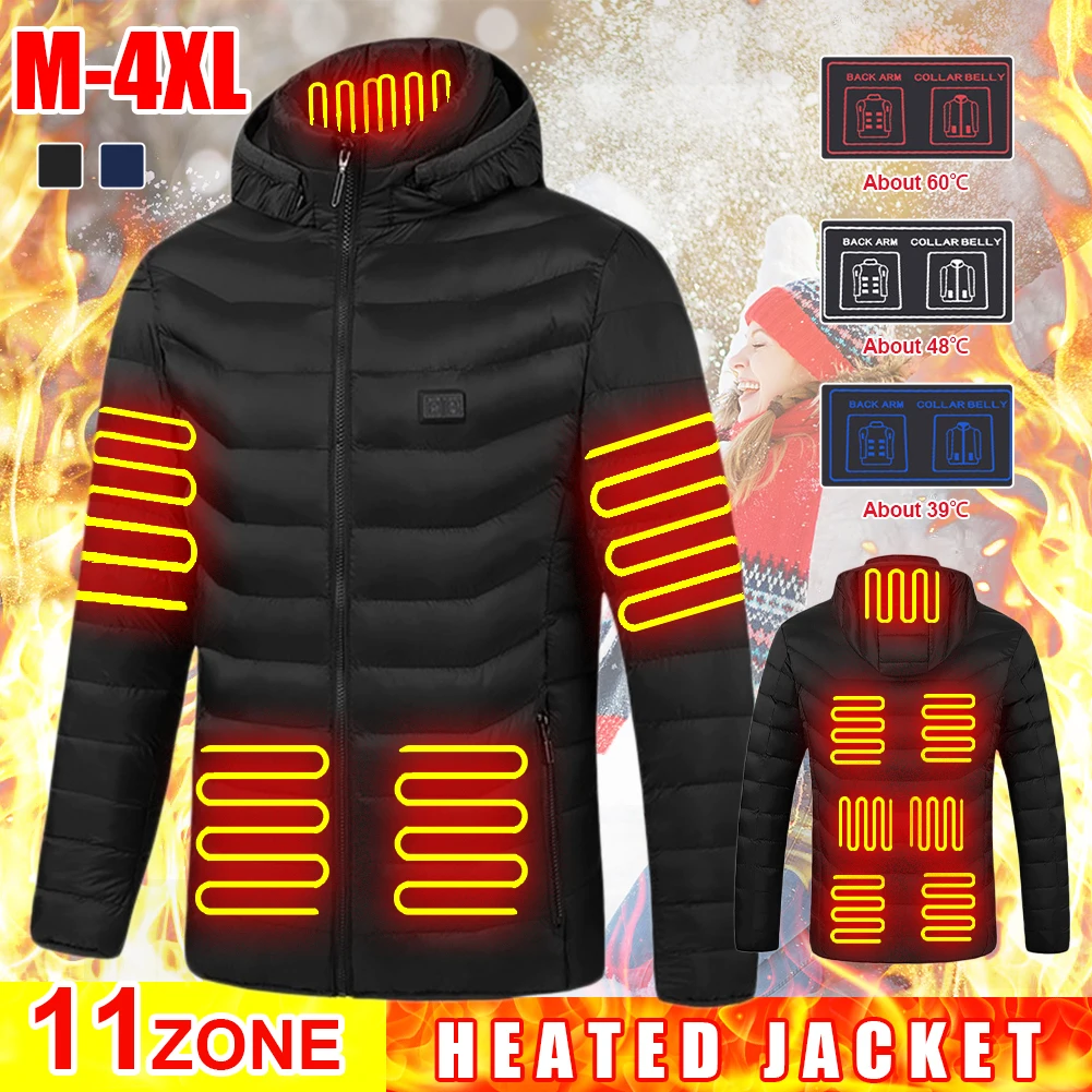 

Cycling jacketMen Women Winter Outdoor Electric Heating Jackets 11 Areas Heated Jackets USB Charge Thermal Coat for Camping
