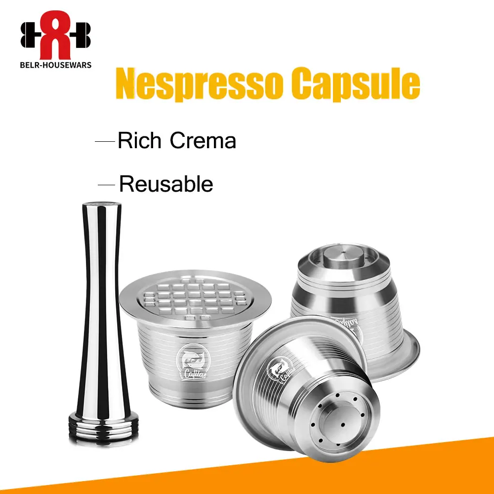 ICafilas Reusbale капсула Nespresso из нержавеющей стали многоразовый фильтр для кофе капсула Эспрессо кофеварка Машина Корзина вскрытия