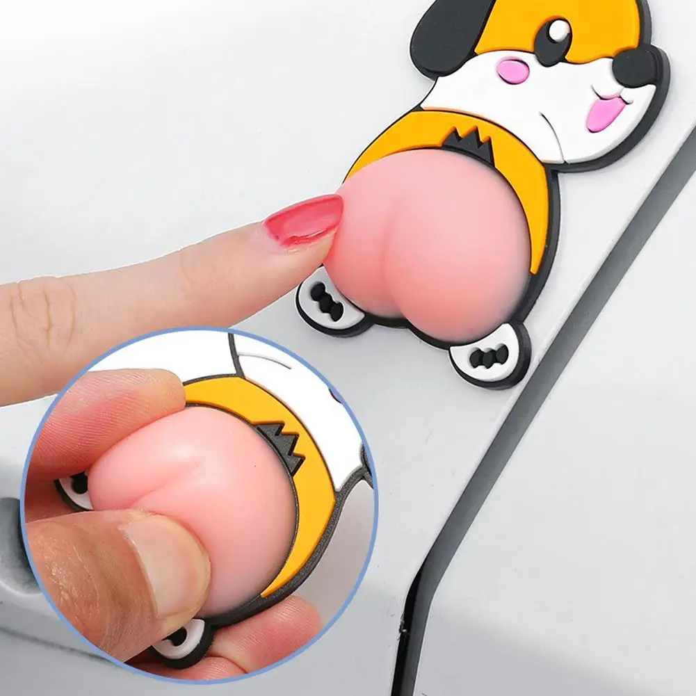 

Anti-scratch car door cartoon anti-collision glue Cartoon protector butt anti-collision strip 3D vertical sticker silicone