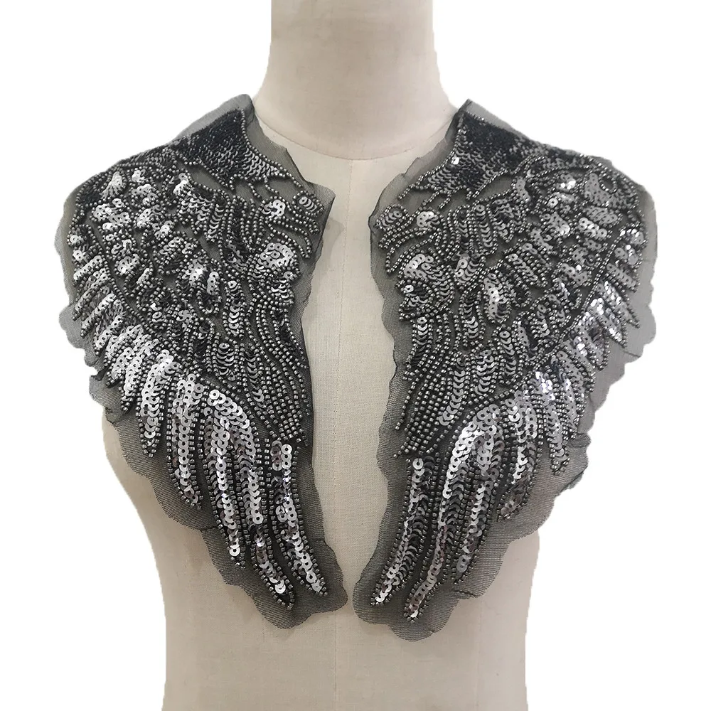 

Серые съемные припасы для ремесла, декоративные блестки, стразы, аксессуары для одежды ручной работы с вышивкой, 1 пара на продажу