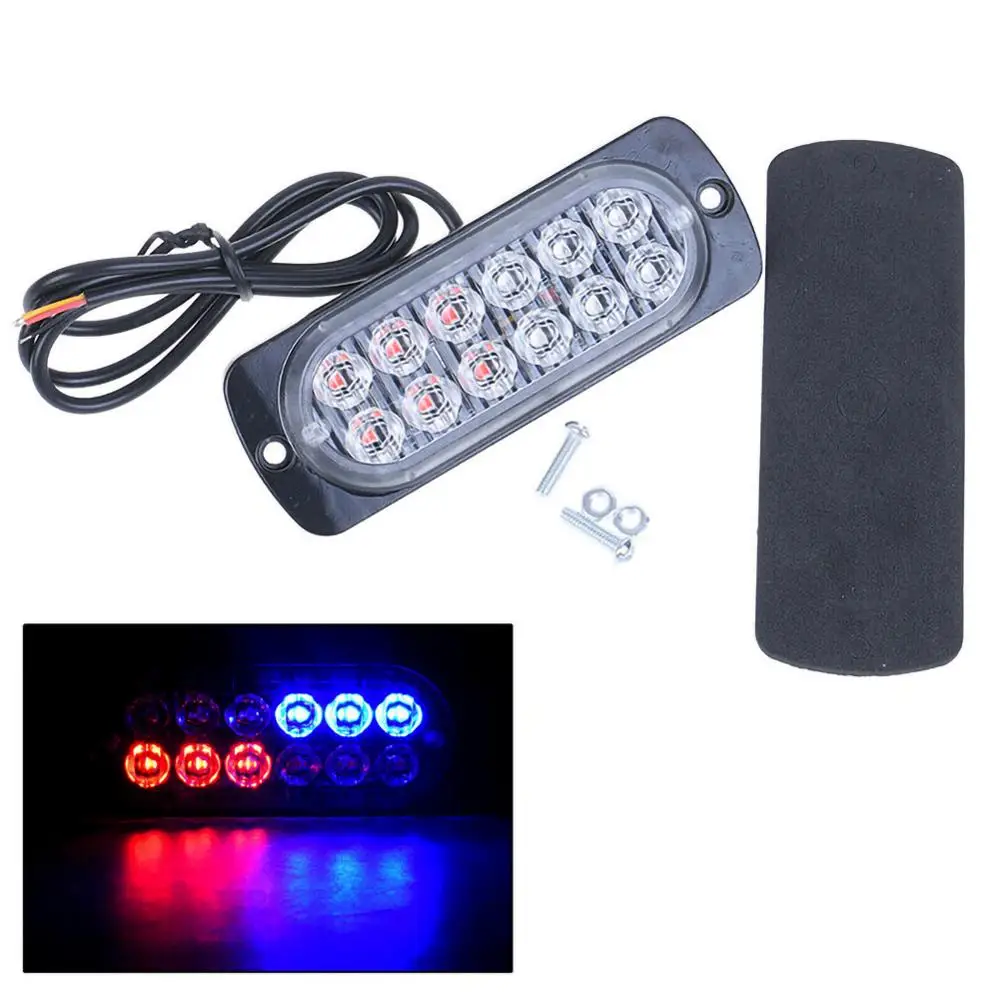 

Red /Blue 12 LED Car Strobe Light Emergency Lamp 18-Flash Model Car Strobe Light Emergency Lamp Flash Black Universal Car Lights