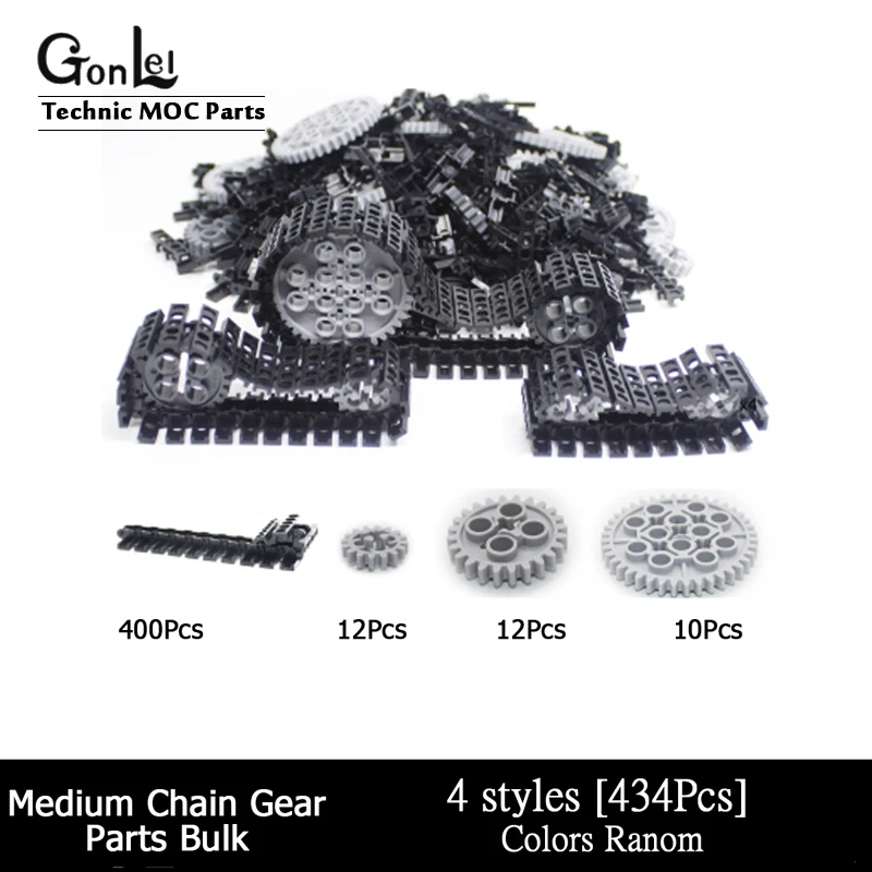 

300-700Pcs/Lot High-Tech Link Chain with Beveled Reinforced EdgeTank Track Chain Track Rubber Stopper Parts MOC Brick Diy Toys