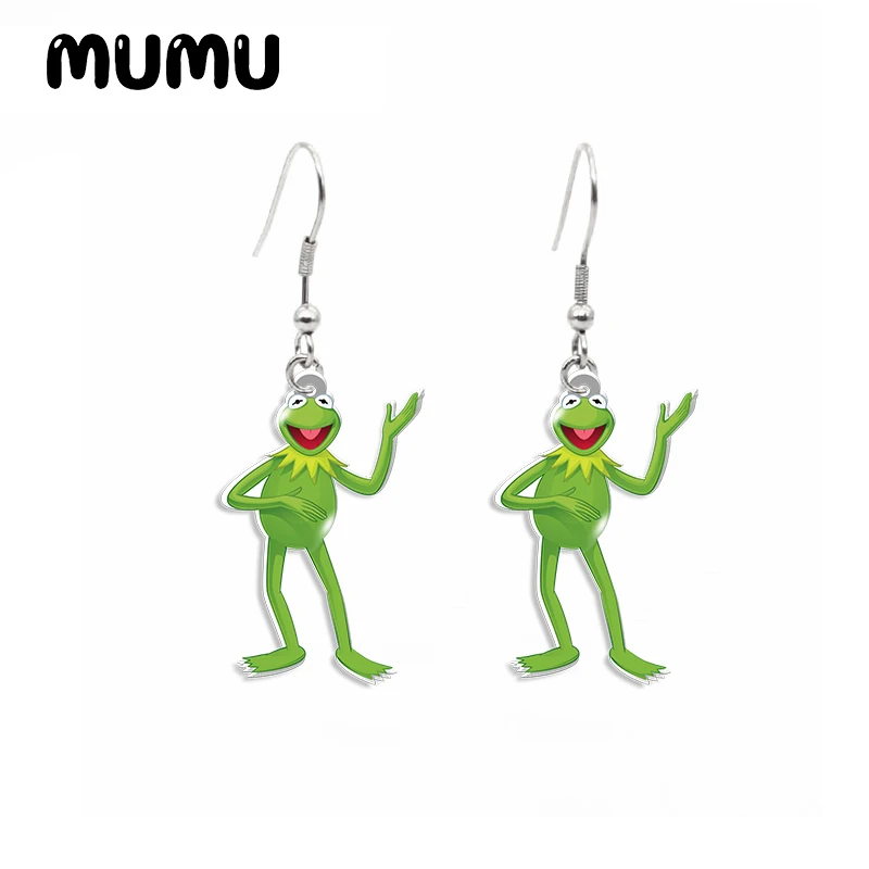 Новинка 2021 висячие серьги Muppets Kermit Fozzie акриловые ювелирные изделия ручной работы