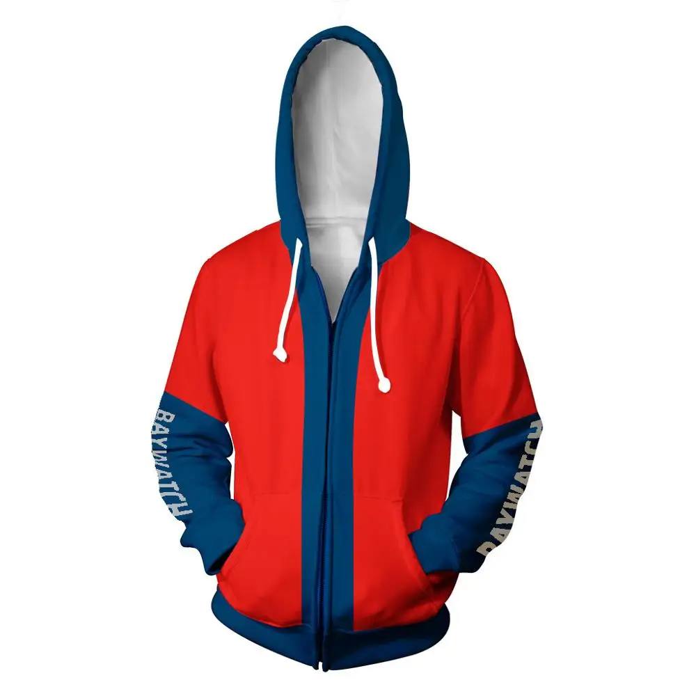 

2019 HOT Baywatch Priyanka Chopra Sweatshirt Jacket Cosplay Costumes Baywatch Hoodies suit Men's and Women's 3D Printed Jackets