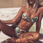 Купальник с принтом 2020, женский сексуальный комплект микро-бикини, купальник-бандо с высоким вырезом, женские летние купальники, купальный костюм, бразильское бикини