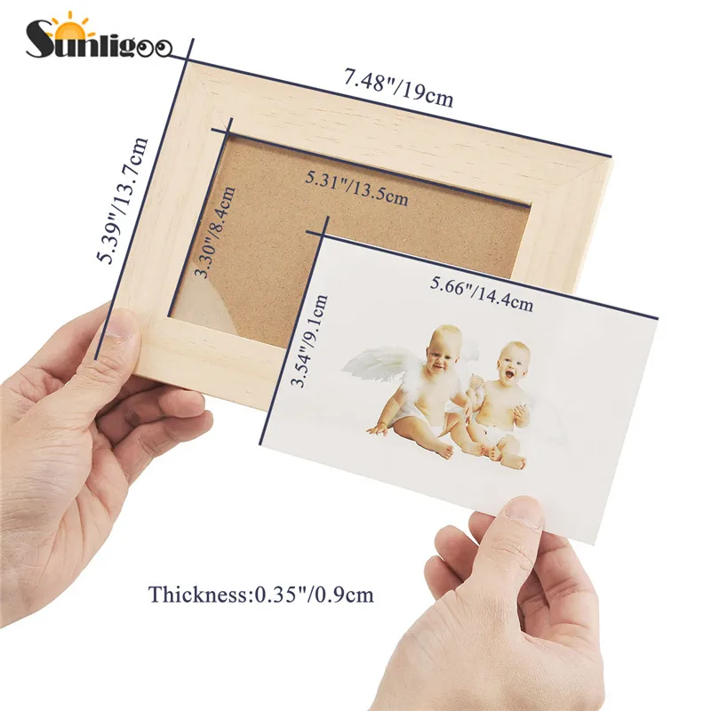 Фоторамка из необработанного дерева Sunligoo 1x с гравировкой сделай сам 5x7 дюймов