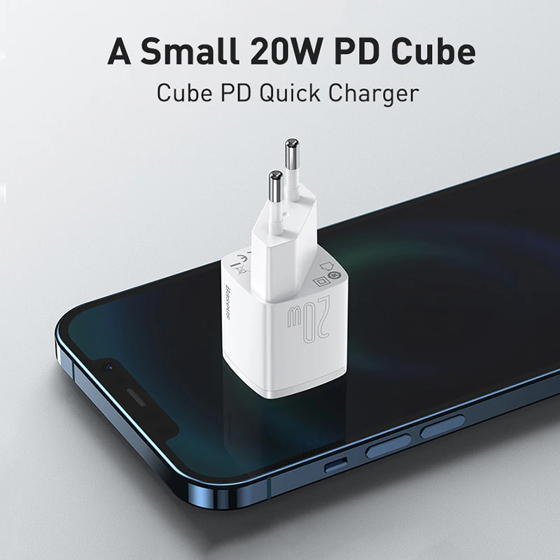 Baseus-cargador USB tipo C port&aacute;til, dispositivo de carga r&aacute;pida, compatible con iPhone 12 Pro Max 11 Mini 8 Plus, 20W-1