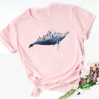 funny dolphin mountain print print tshirt womens clothing aesthetic clothes t shirt femme harajuku shirt tumblr tops tee