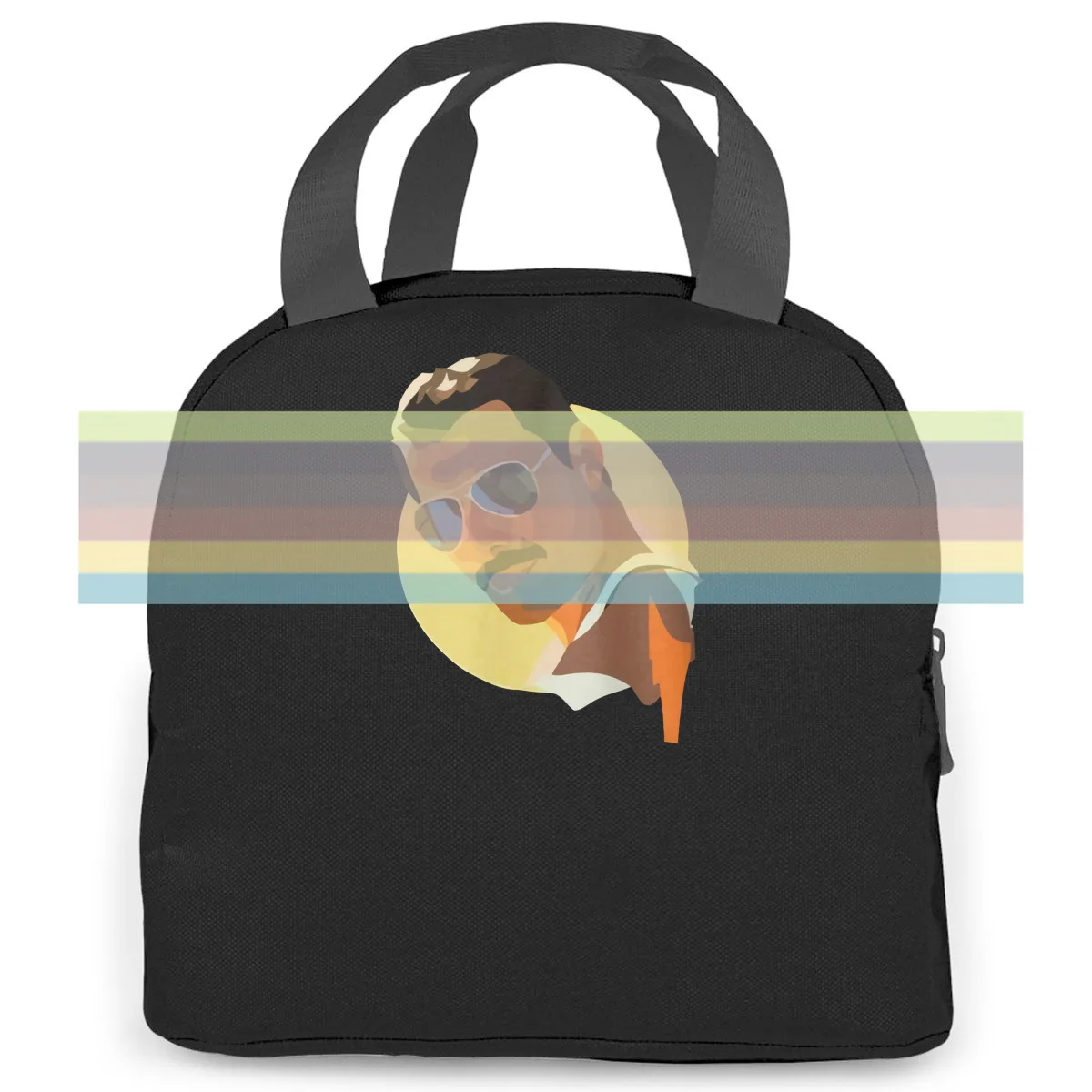 

Freddie Mercury Black Print women men Portable insulated lunch bag adult