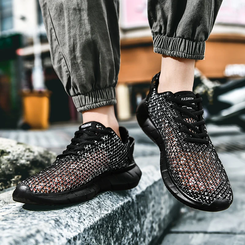 

2021 Summer Men's Sneakers Lace-Up Lightweight Breathable Running Shoes Fashion Casual Training Fitness Shoes zapatillas hombre