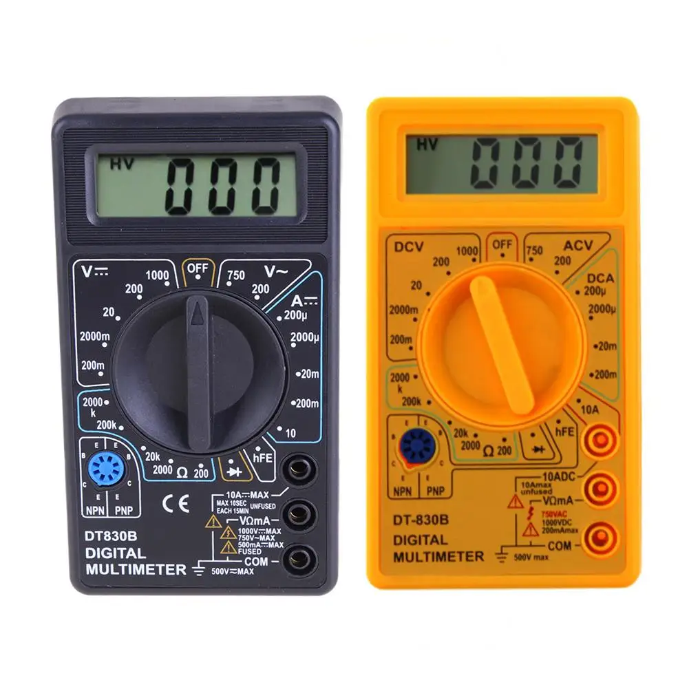 

DT-830B 2 Color LCD Digital Multimeter AC/DC 750/1000V Digital Mini Multimeter probe For Voltmeter Ammeter Ohm Tester Meter