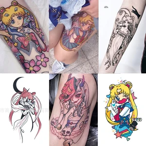 Sailor Moon Tattoo Stickers Cosplay Prop Anime Waterproof Man Woman Tattoo Stickers Accessories
