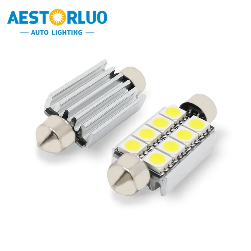

10 шт. без ошибок Заводская поставка C5W 39 мм 41 мм 8 шт. 5050SMD внутренний купольный светисветильник лампа для чтения номерного знака 12 В