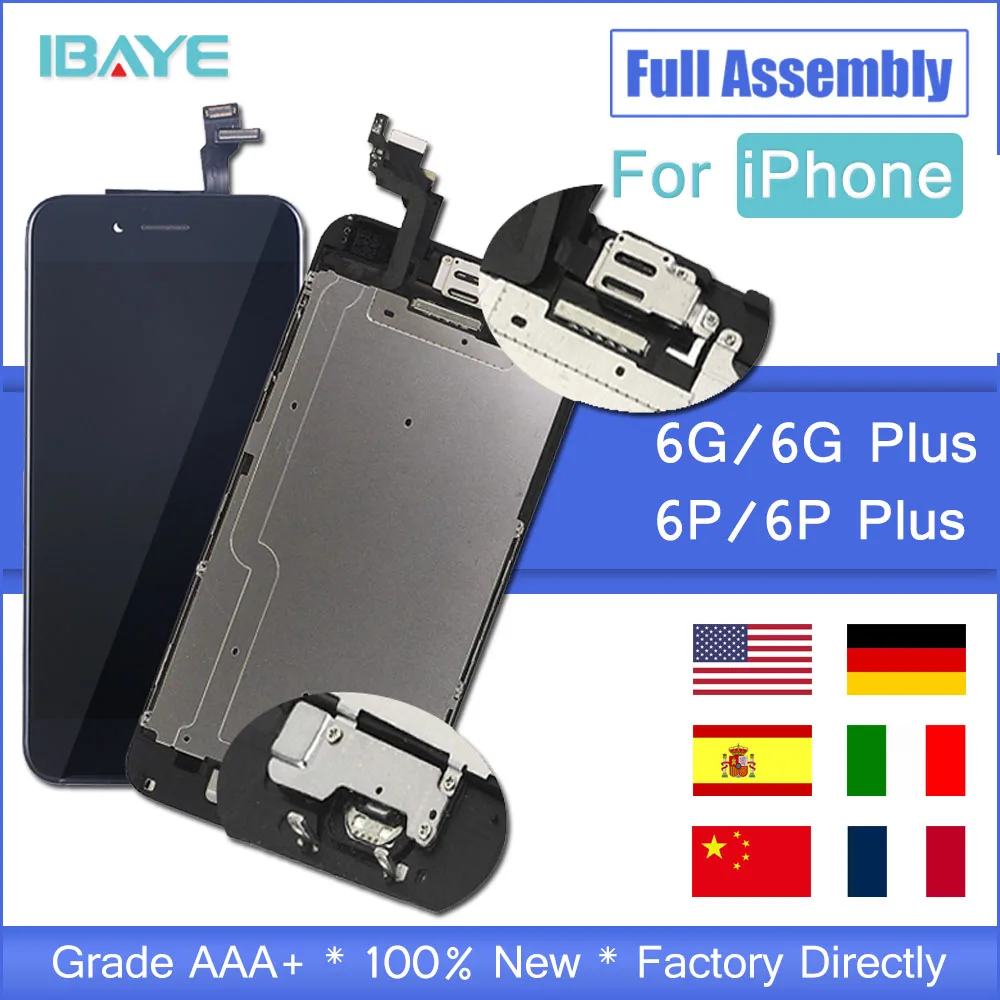 Полный комплект в сборе ЖК дисплей дигитайзер для iPhone 6 S plus AAA + качество 6s