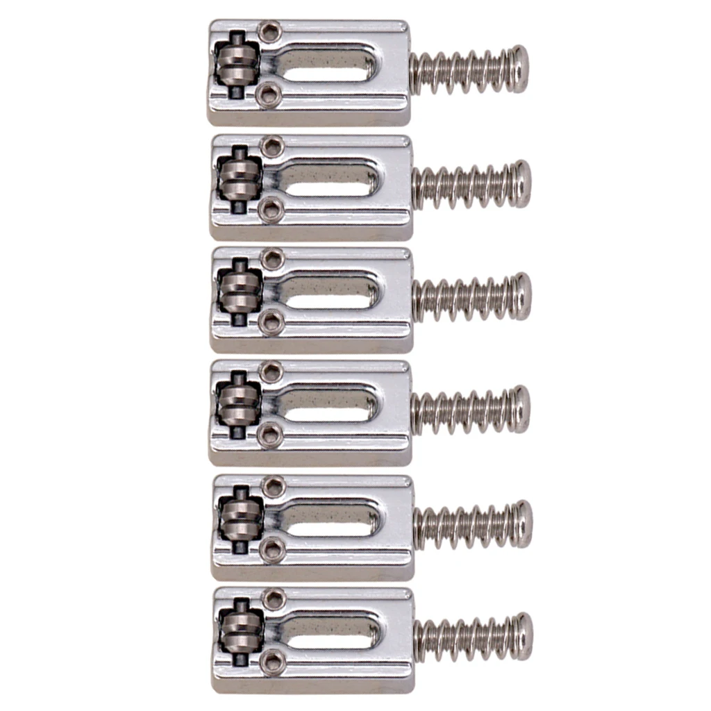 

MagiDeal 12x Electric Guitar Locking System String Saddles for Bridge Silver