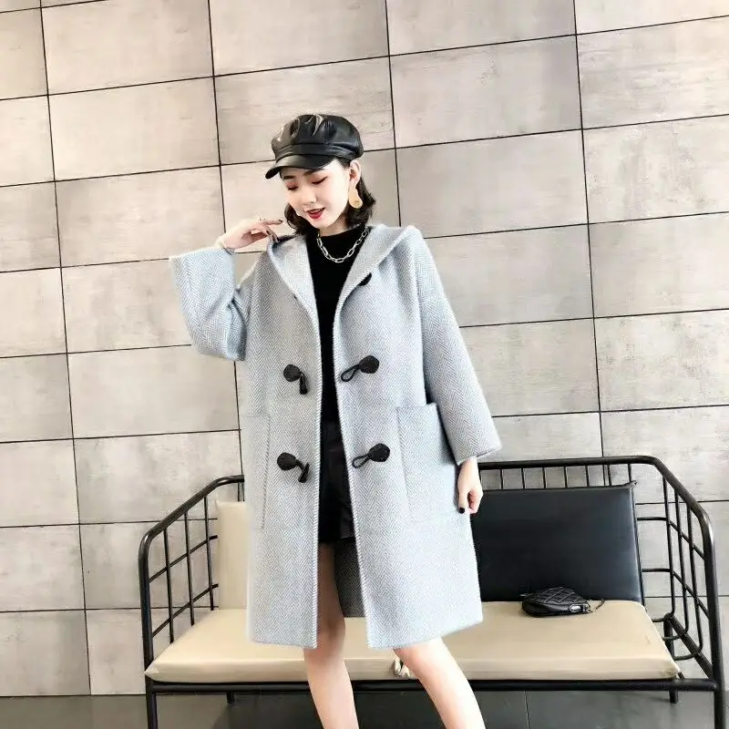 Осенне-зимнее женское пальто 2019 повседневные однотонные куртки блейзеры женские