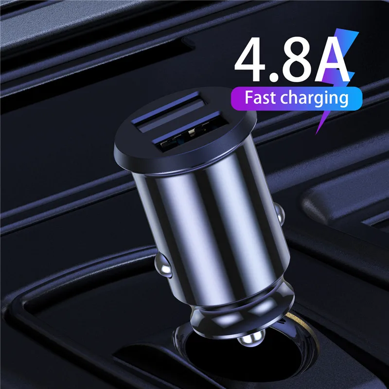 Универсальный мини автомобильный двойной USB разъем быстрое зарядное устройство