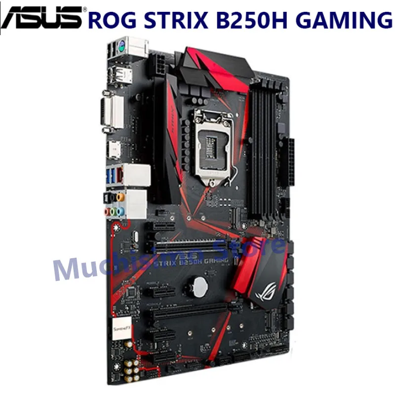 Online Motherboard ASUS ROG STRIX B250H GAMING LGA1151 7th 6th Generation Core I7 I5 I3 Pentium Celeron DDR4 M.2 B250 ATX USB 3,1 Verwendet