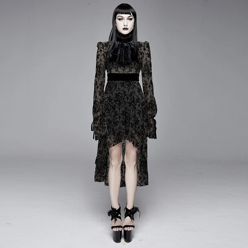 Женское платье с галстуком бабочкой готическое винтажное асимметричное длинным