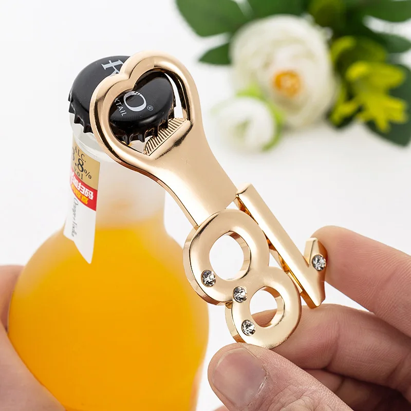 

Number 18 Gold Bottle Opener with Rhinestone 18th Birthday Decoration 18th Birthday Gift Birthday Party Supplies Accessories