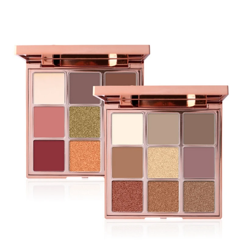 Палитра теней для век с 9 оттенками водостойкие стойкие блестящие матовые тени
