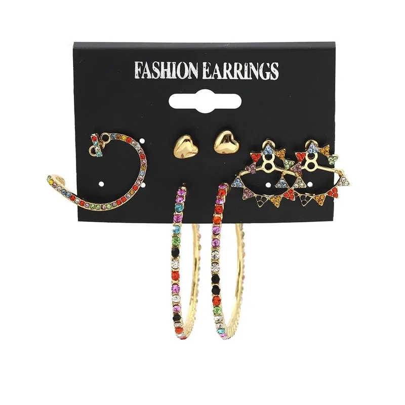 

2020 9 Styles Hot Sale Trendy Earrings Acrylic Faux Pearl Circle Tassel Earings 6-Piece Set Fashion Earring for Women Wholesale