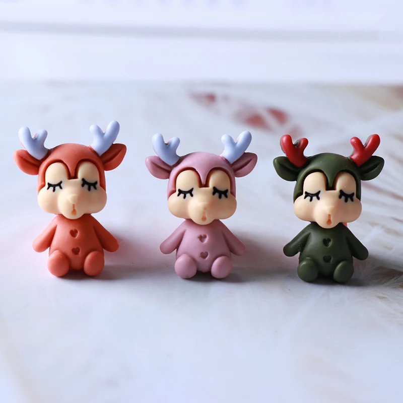 10 шт. с изображением &quotОлень&quot полимерные Стразы плоские оборота кабошон Kawaii
