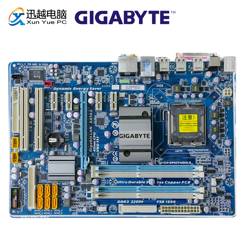 Gigabyte GA-EP45T-UD3LR рабочего Материнская плата EP45T-UD3LR P45 LGA 775 Core 2 DDR3 16 Гб SATA2 USB2.0 блок