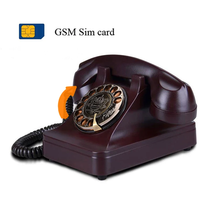 Retro cordless GSM sim card revolve telephone Swivel Plate Rotary Dial Antique Landline Phone For Office Home Hotel house
