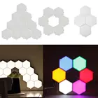 4610 шт. сенсорный датчик светодиодный квантосветильник Магнитный шестиугольный модульный ночник Настенный креативный Декор Светильник ЕС сотосветильник