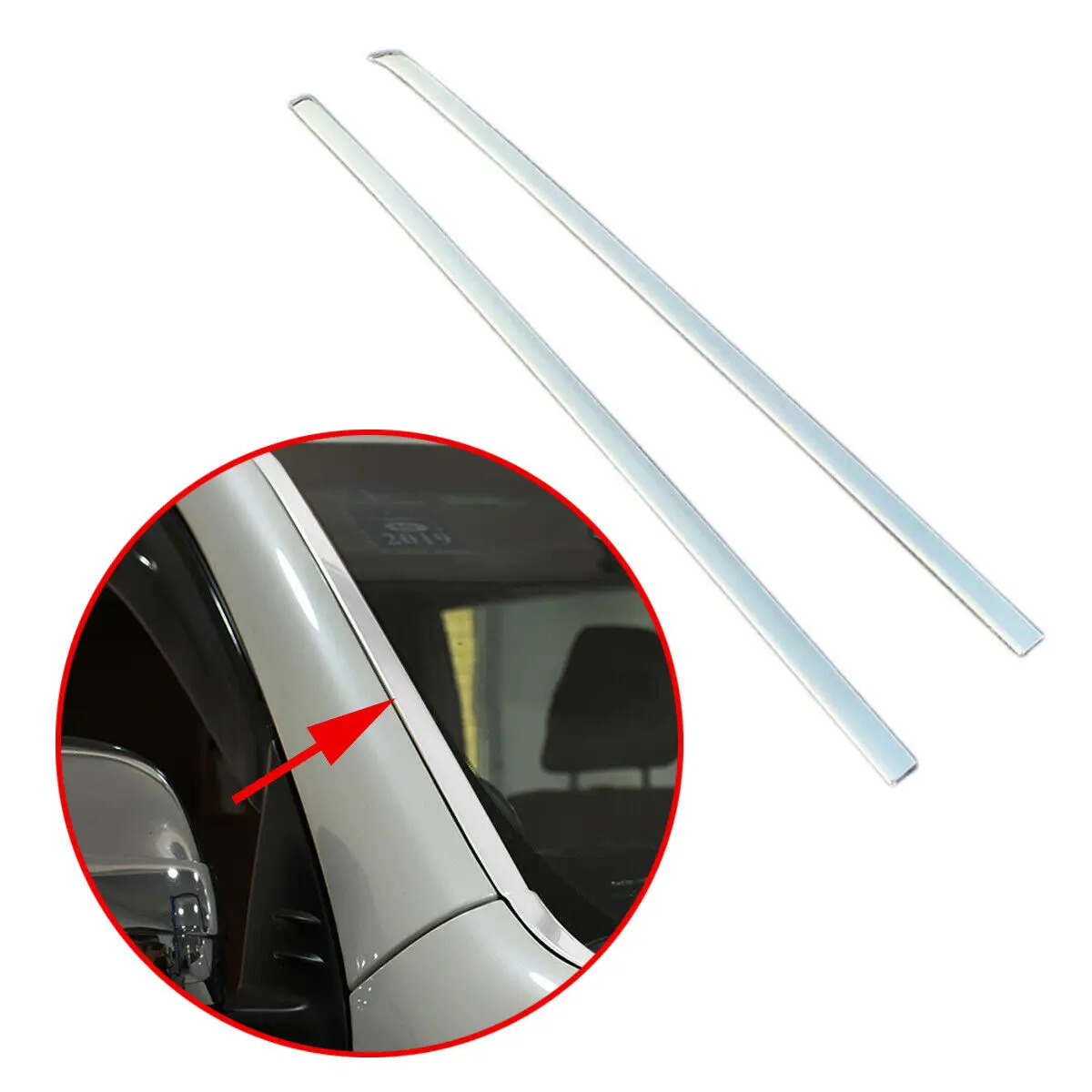 Накладка на лобовое стекло полоски окна из нержавеющей стали для Toyota RAV4 2019