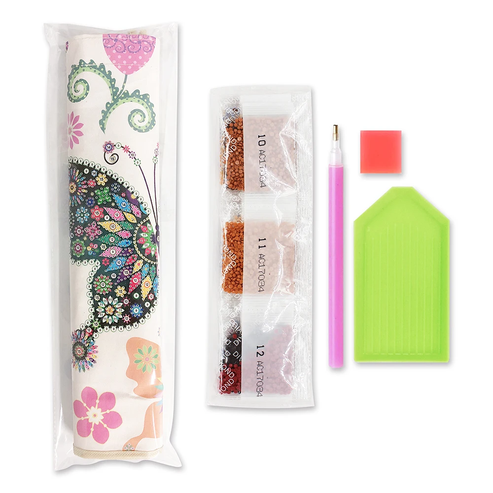 

2PCS/Set 5D Diamond Painting Handbag DIY Eco-friendly Shopping Storage Bags Foldable Canvas Bag Home Organizer Craft Handbag