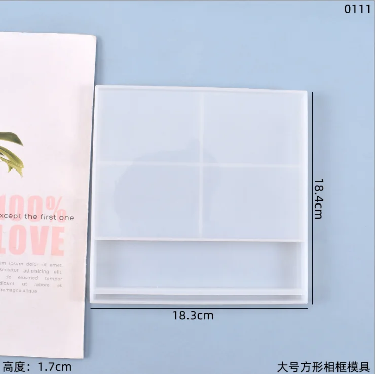 

Diy Crystal Drop Gel silicone mould for Large Square photo frame