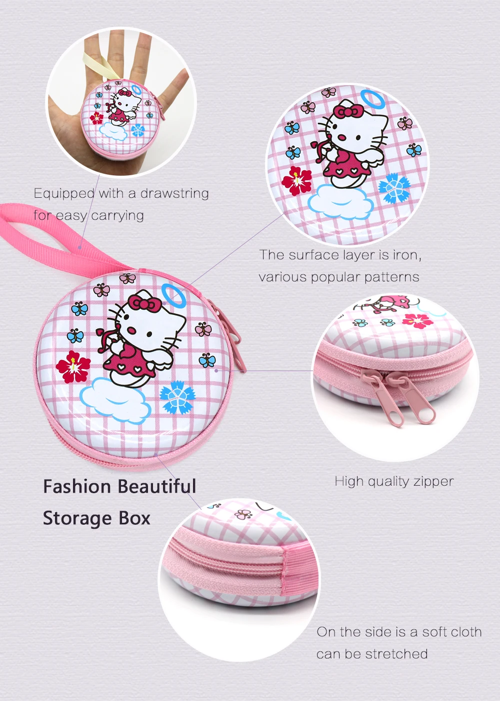 Милые детские аксессуары для волос hello kitty, набор эластичных резинок для волос с кроликом и медведем, заколки для волос, заколки с коробкой для хранения, лидер продаж