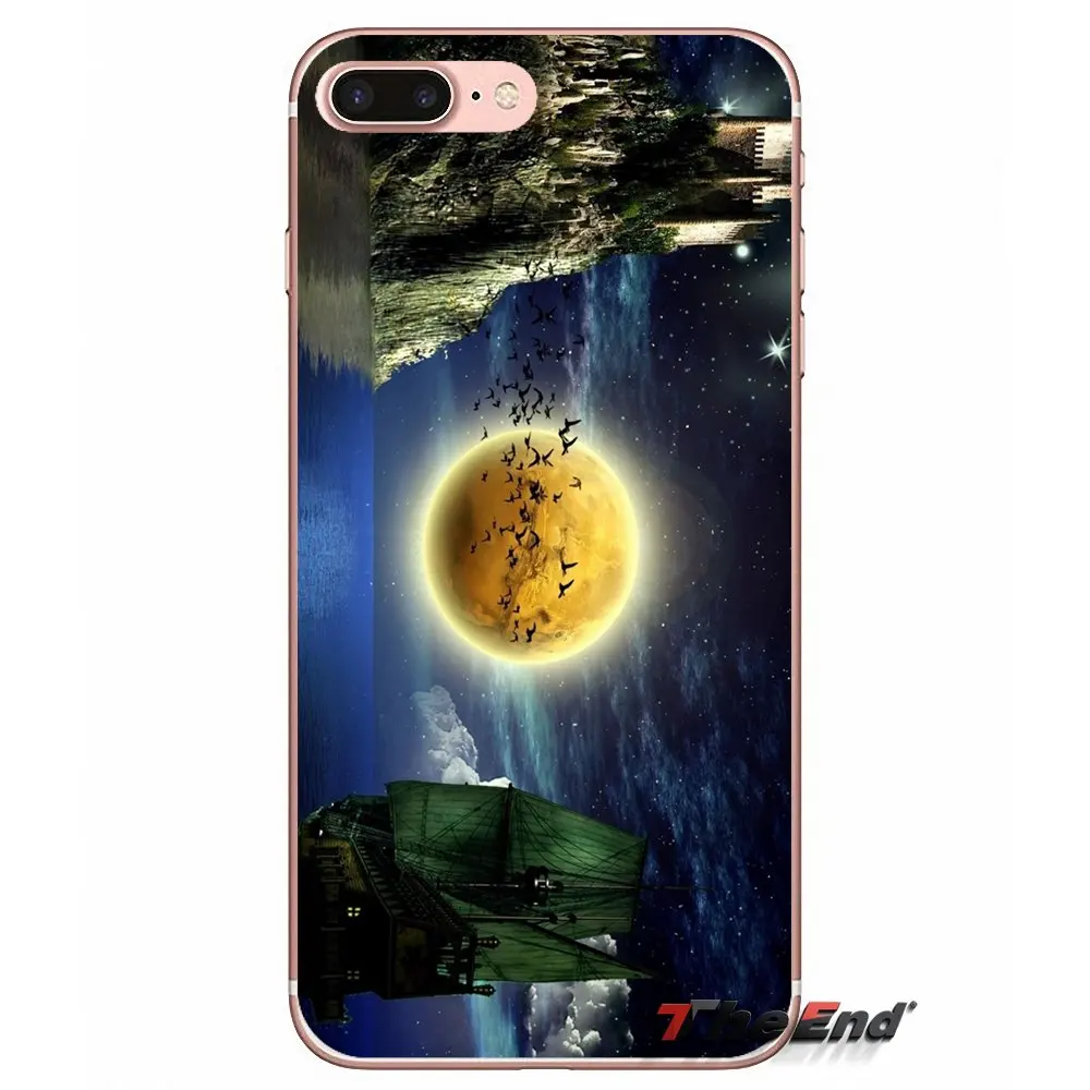 Мягкие прозрачные чехлы Луны для Apple IPhone X 4 4S 5 5S SE 5C 6 6s 7 8 плюс Plus 6S iphone