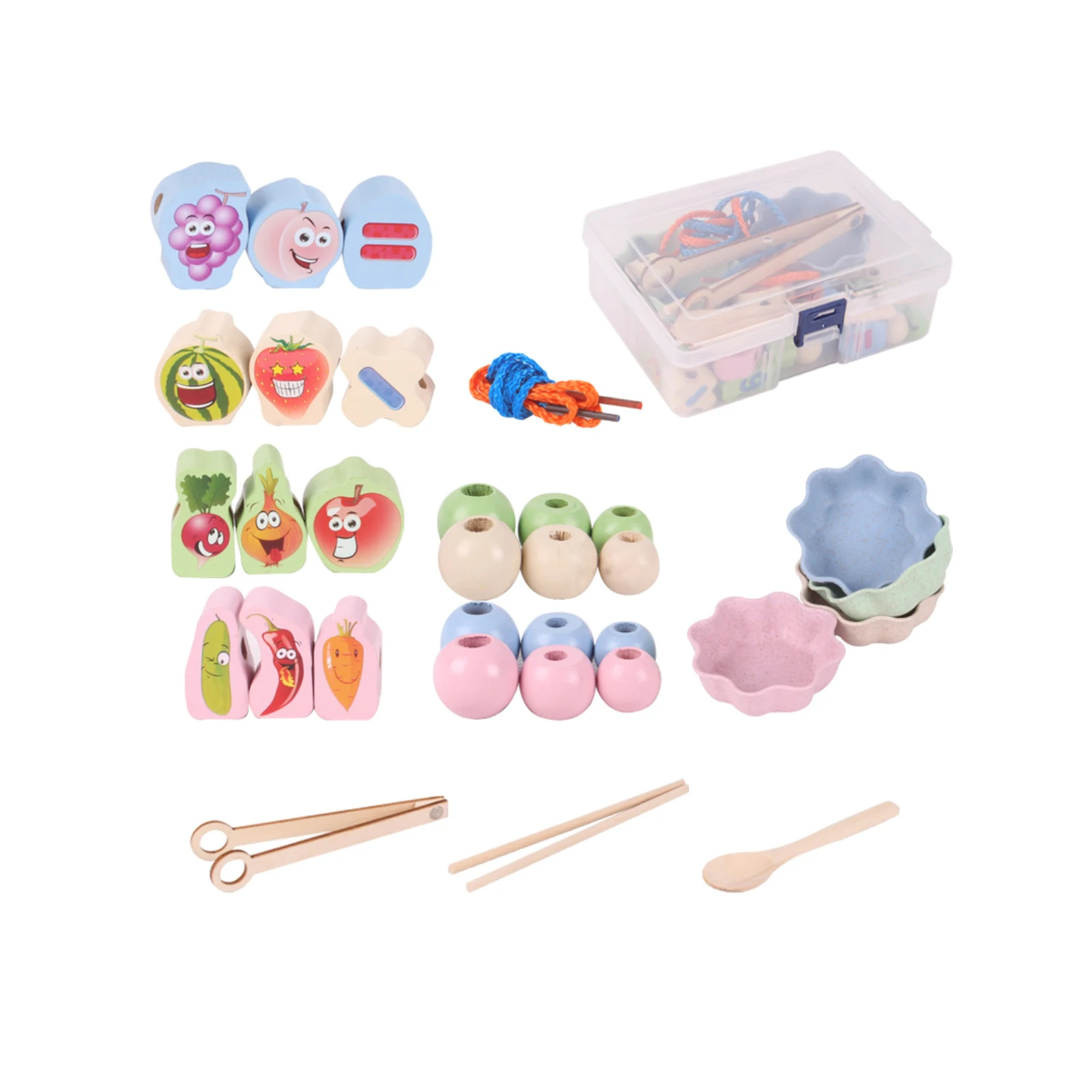 

Clip Beads Training Toy Learn To Use Clip Chopsticks Stringing Game Enlightenment Toys Early Education Color Recognition Toy