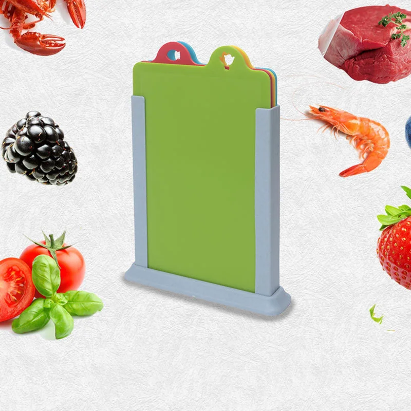

4pcs Flexible Colored Cutting Board Mats Set Premium Plastic Chopping Board Easy To Clean Eco Friendly Mats for Kitchen Stuff
